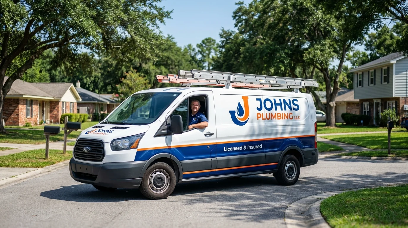 Johns Plumbing LLC service van in Huntington, UT